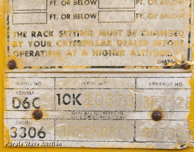 image for item DI6240 1974 Caterpillar D6C  dozer