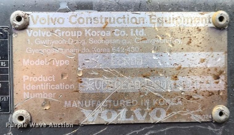 image for item DI6242 2012 Volvo ECR88  mini excavator