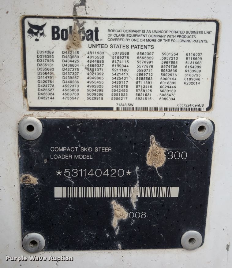 image for item DI6244 2008 Bobcat S300  skid steer loader