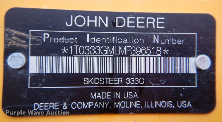 image for item DJ7404 2021 John Deere 333G  tracked skid steer loader