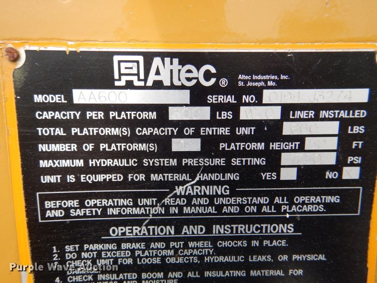 image for item DL0180 1994 International 4700  bucket truck