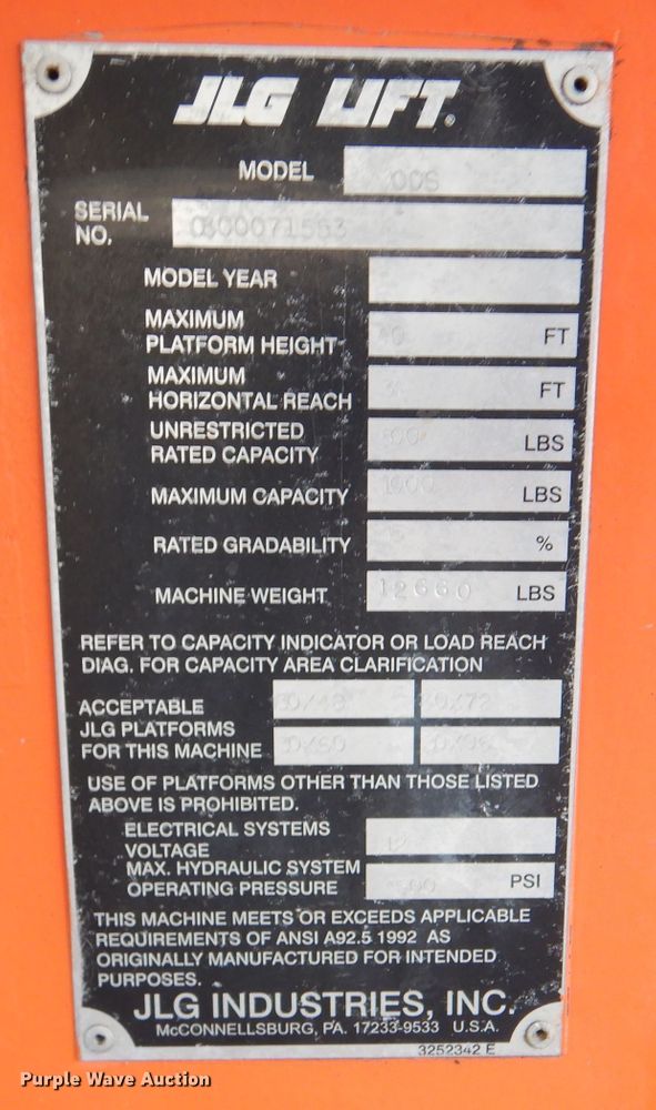 image for item DL3182 JLG 400S  boom lift
