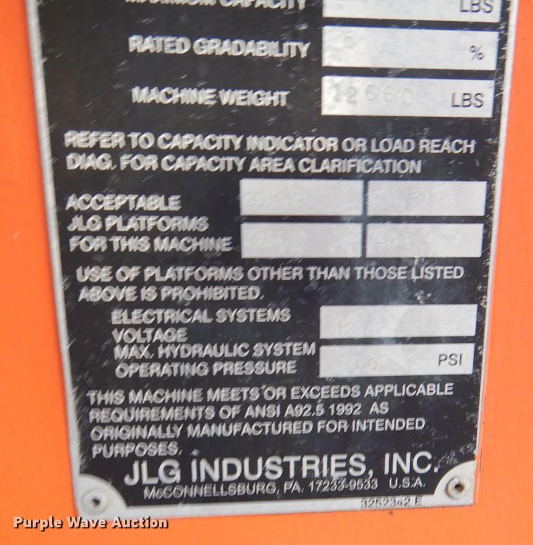 image for item DL3182 JLG 400S  boom lift