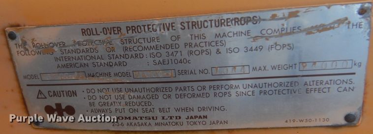 image for item DL6382 Komatsu WA500-1  wheel loader