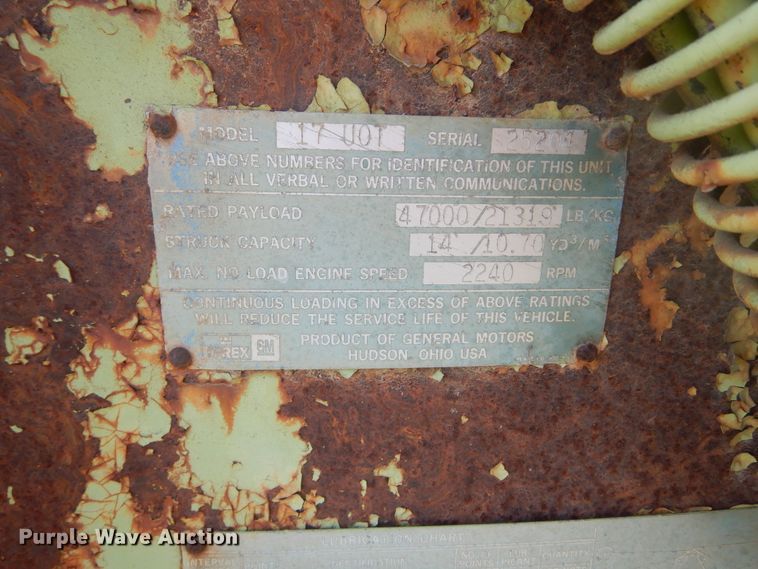 image for item DL6386 1983 Terex TS-14B  scraper