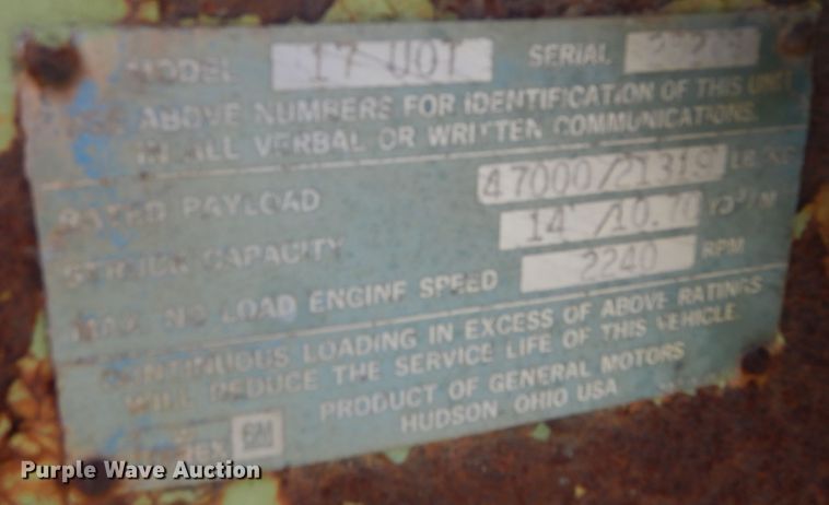 image for item DL6386 1983 Terex TS-14B  scraper