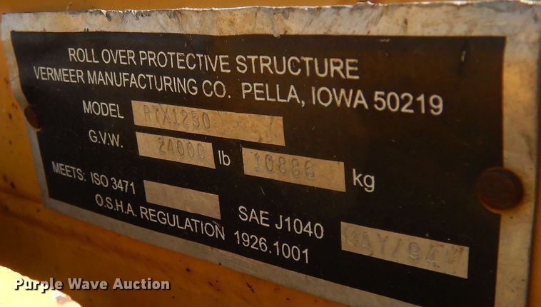 image for item DL6397 2008 Vermeer RTX1250  cable plow