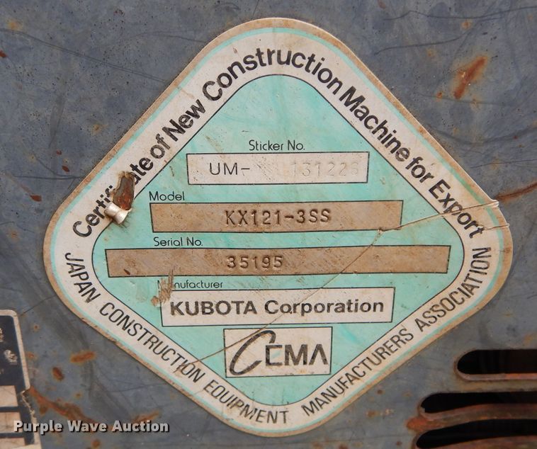 image for item DM4394 2007 Kubota KX121-3  mini excavator