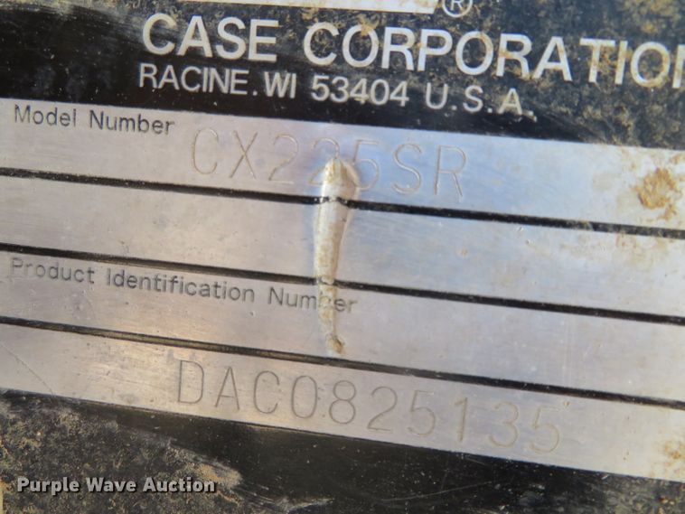 image for item DN7757 2003 Case CX225SR  excavator