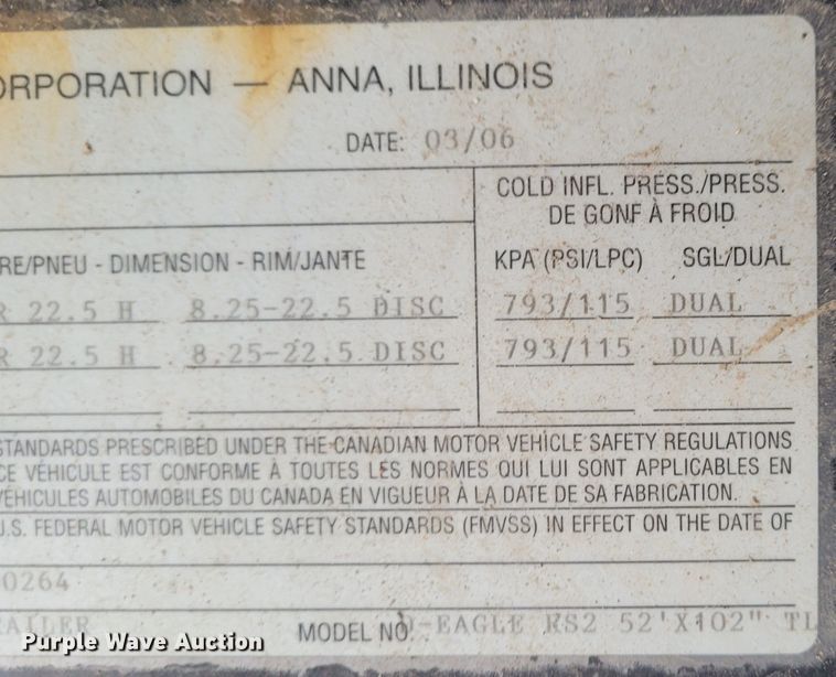 image for item FC9058 2006 Transcraft Eagle  drop deck equipment trailer