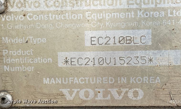 image for item IK9531 2005 Volvo EC210B LC  excavator