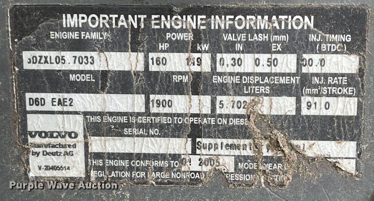 image for item IK9531 2005 Volvo EC210B LC  excavator