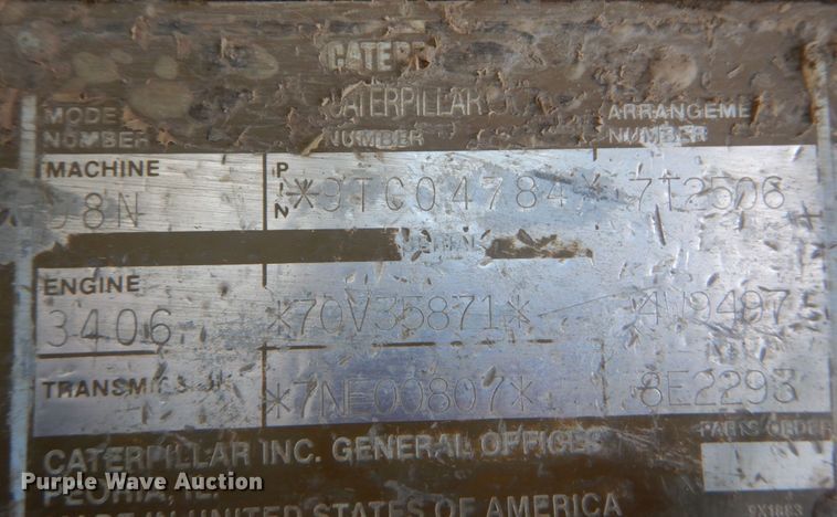 image for item JG9018 1990 Caterpillar D8N  dozer