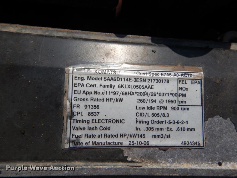 image for item JG9019 2007 Komatsu PC300LC-7EO  excavator