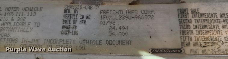 image for item JG9307 1998 Freightliner FL80  dump truck