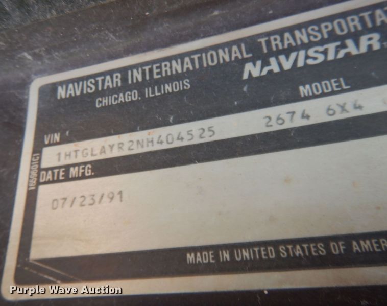 image for item JQ9306 1992 International 2674  dump truck