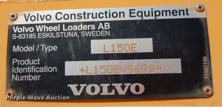 image for item JQ9317 2005 Volvo L150E  wheel loader