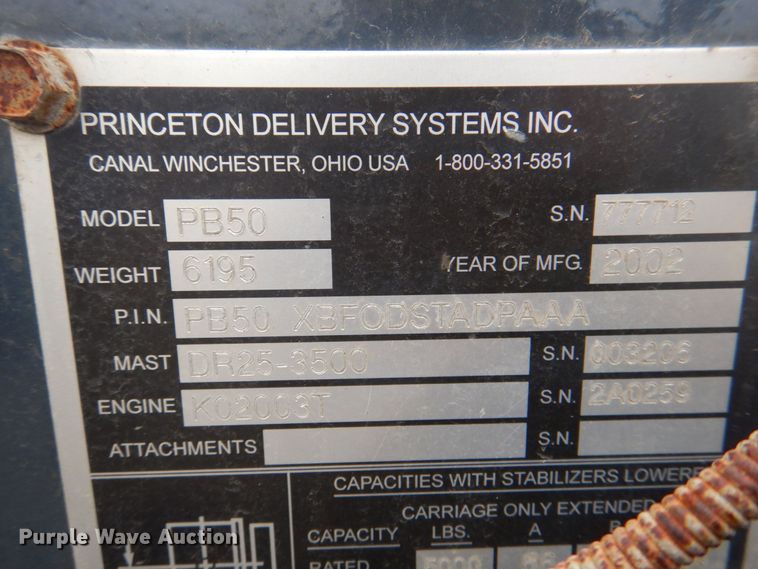 image for item JS9167 2002 Piggyback PB50  forklift