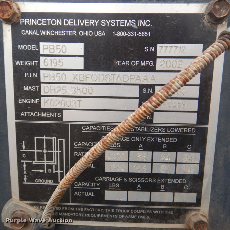 image for item JS9167 2002 Piggyback PB50  forklift