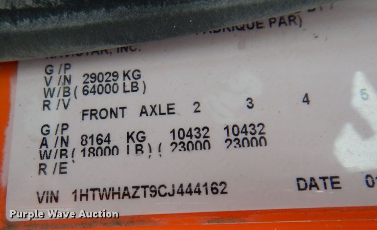 image for item KI9473 2012 International 7400  vacuum truck