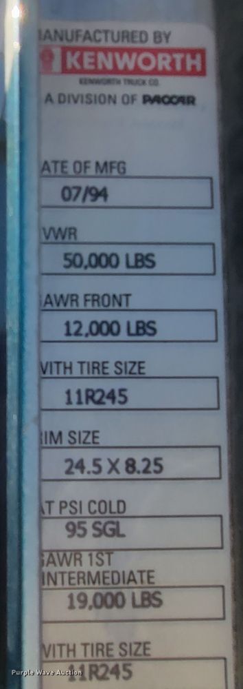 image for item KQ9251 1995 Kenworth W900  dump truck