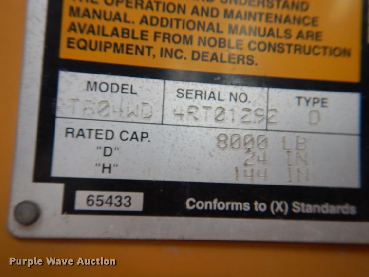 image for item KX9260 2003 Noble RT804WD  forklift