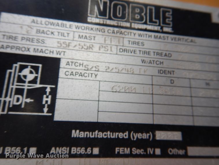 image for item KX9260 2003 Noble RT804WD  forklift