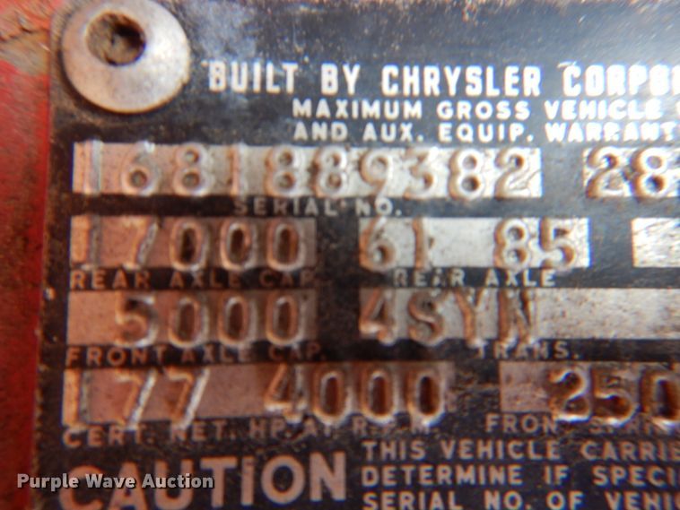 image for item KX9359 1969 Dodge D600  dump truck