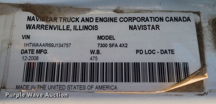 image for item DI6144 2009 International WorkStar 7300  dump truck