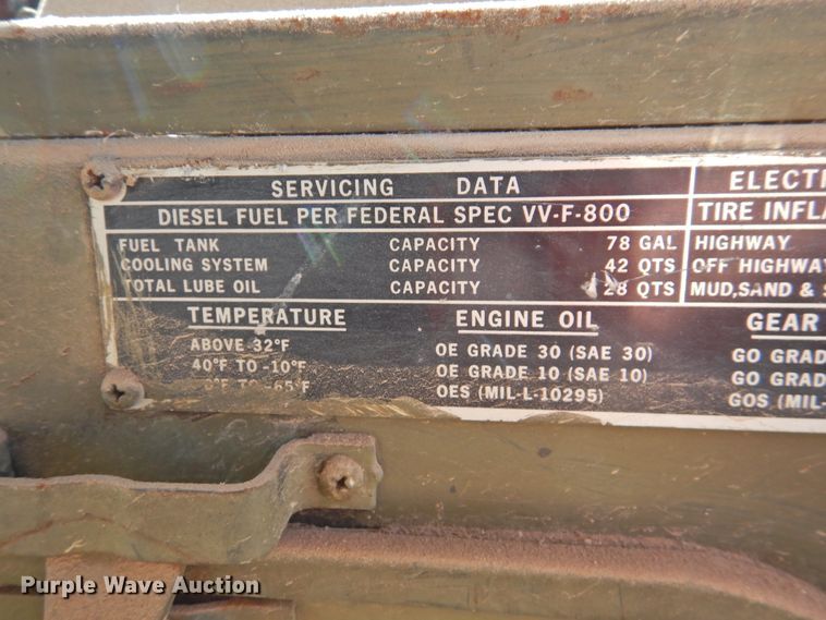 image for item DK2475 1979 Am General M814WO/W  flatbed truck