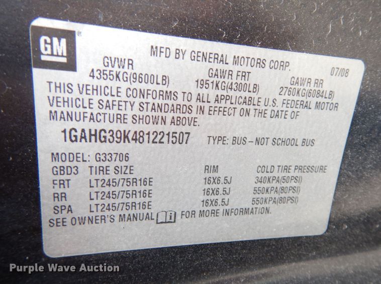 image for item DK2983 2008 Chevrolet Express 3500  van