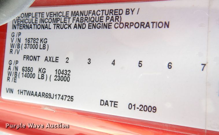 image for item DK2984 2009 International WorkStar 7300  dump truck