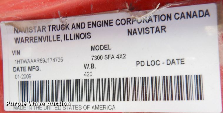 image for item DK2984 2009 International WorkStar 7300  dump truck