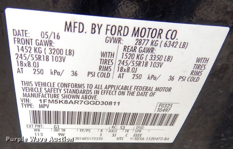 image for item DK3010 2016 Ford Explorer Police Interceptor  SUV