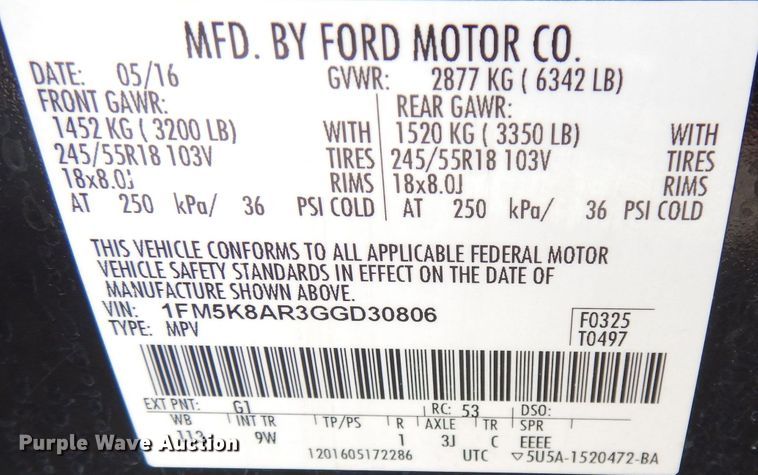 image for item DK3011 2016 Ford Explorer Police Interceptor  SUV