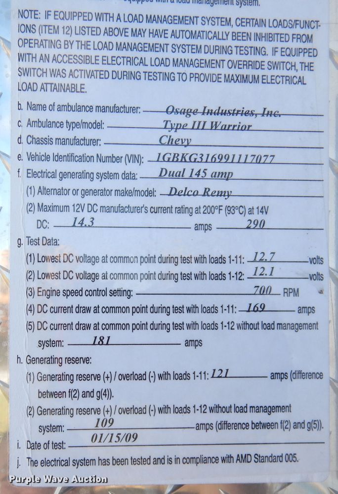 image for item DK3049 2009 Chevrolet Express 3500  ambulance