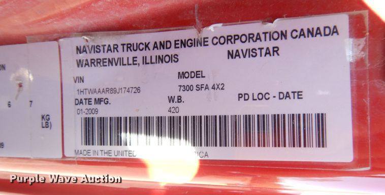 image for item DK3059 2009 International WorkStar 7300  dump truck