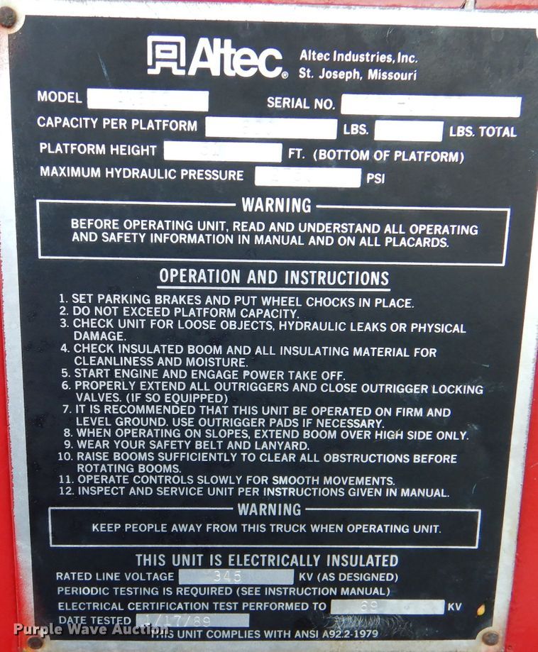 image for item DL3219 1990 Ford F700  bucket truck