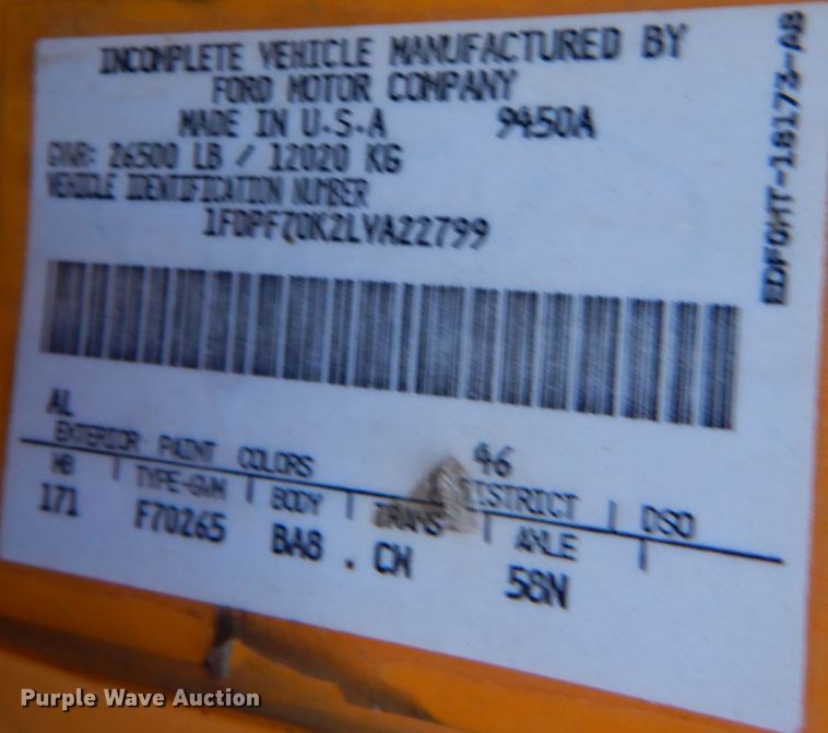 image for item DL3219 1990 Ford F700  bucket truck