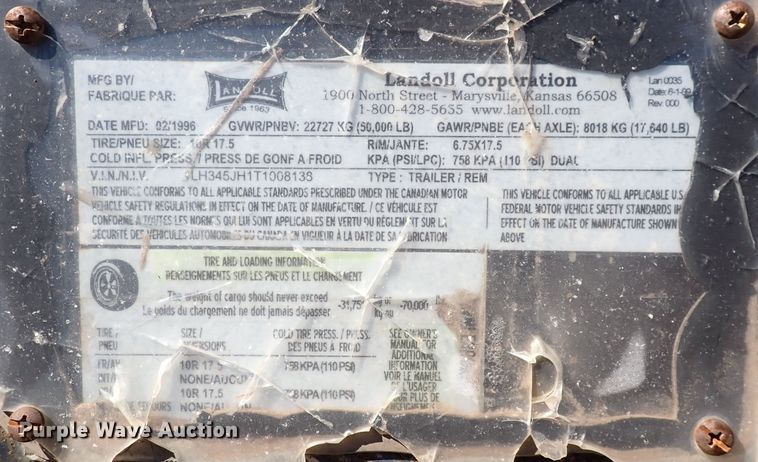 image for item DL7694 1996 Landoll 35T  equipment trailer