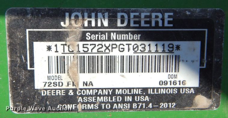image for item DM0636 2016 John Deere 1575 Terrain Cut  lawn mower