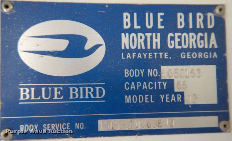 image for item DM5152 2002 Blue Bird TC2000  school bus