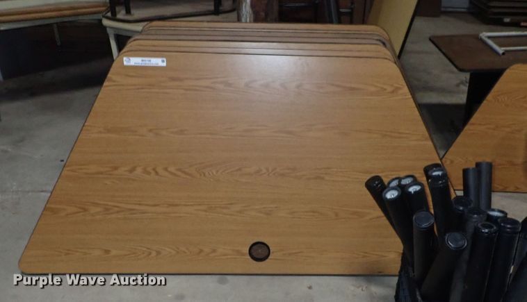 image for item IB9106 (8) wood trapezoid tables