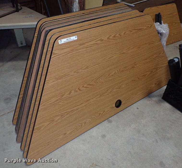 image for item IB9106 (8) wood trapezoid tables