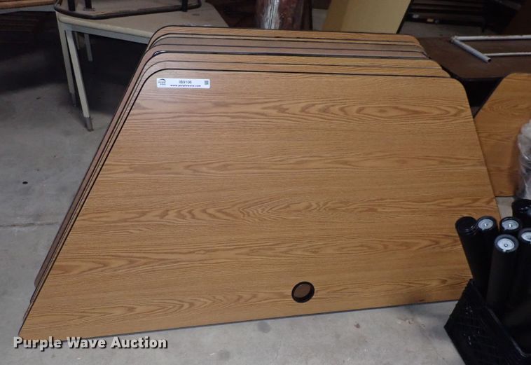 image for item IB9106 (8) wood trapezoid tables