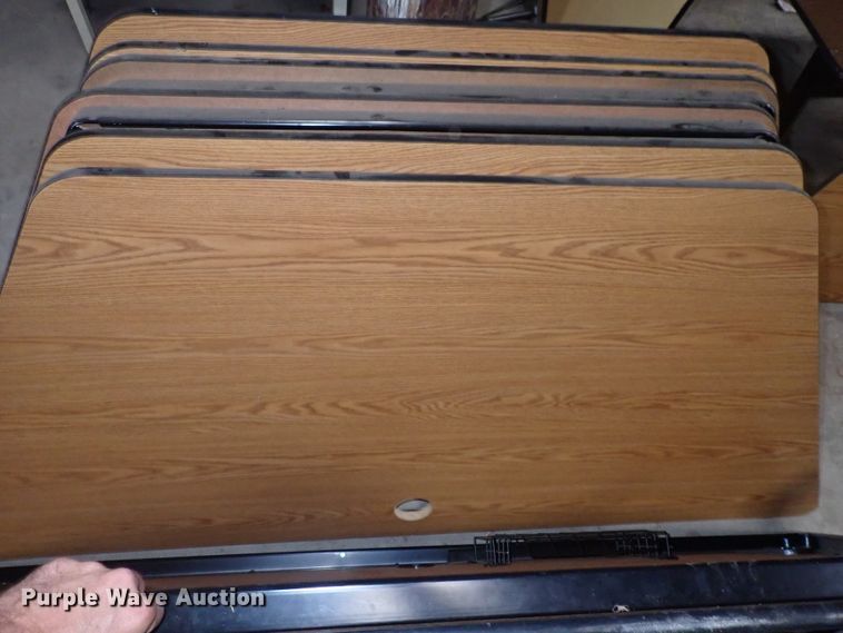 image for item IB9106 (8) wood trapezoid tables