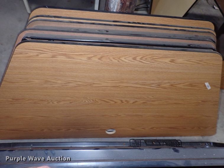 image for item IB9106 (8) wood trapezoid tables