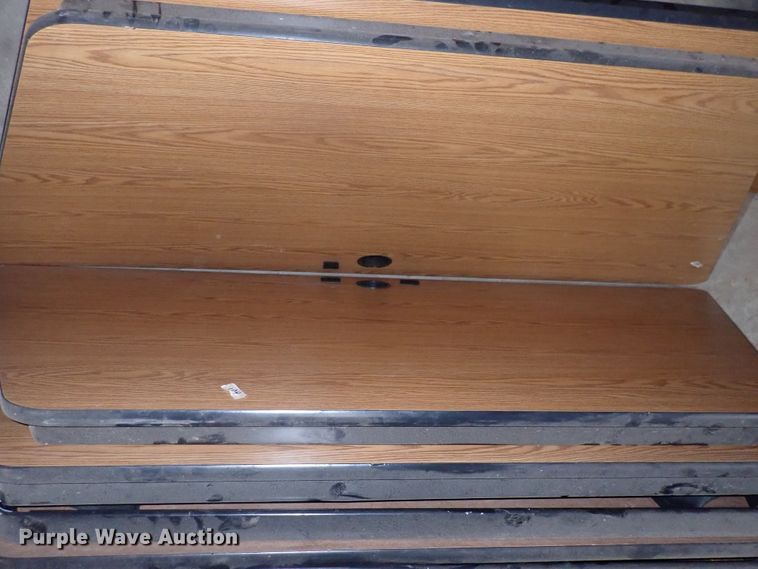 image for item IB9106 (8) wood trapezoid tables