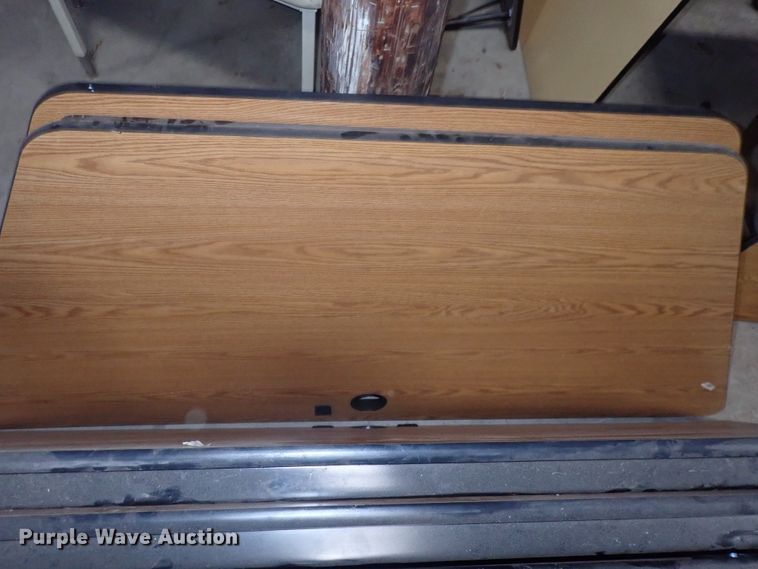 image for item IB9106 (8) wood trapezoid tables