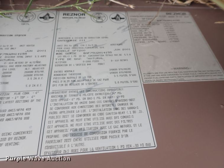 image for item IB9115 (2) Reznor SFT200 heaters